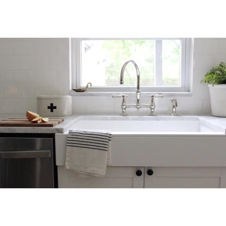 Newport Brass Chesterfield Bridge Kitchen Faucet with Side Spray 9458/03N