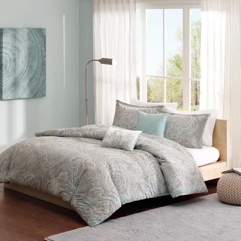 Madison Park Pure Ronan Cotton Paisley Comforter Set
