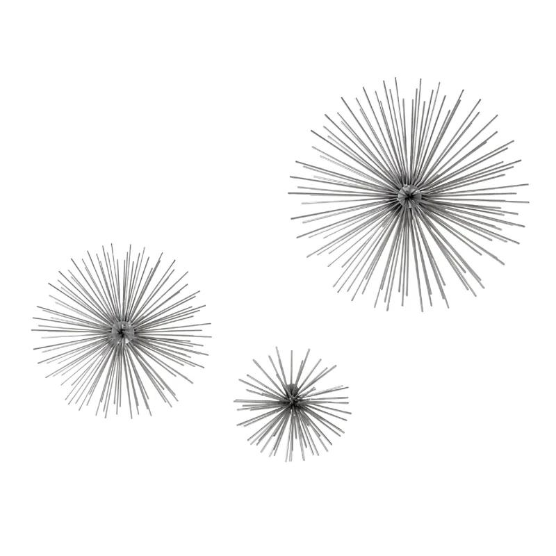 CosmoLiving by Cosmopolitan Metal 3D Long Spike Starburst Home Wall Decor Set