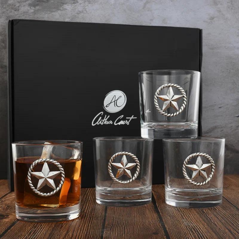 Arthur Court Designs Arthur Court Designs 4 - Piece Western Star Whiskey Glassware Set (Set of 4)