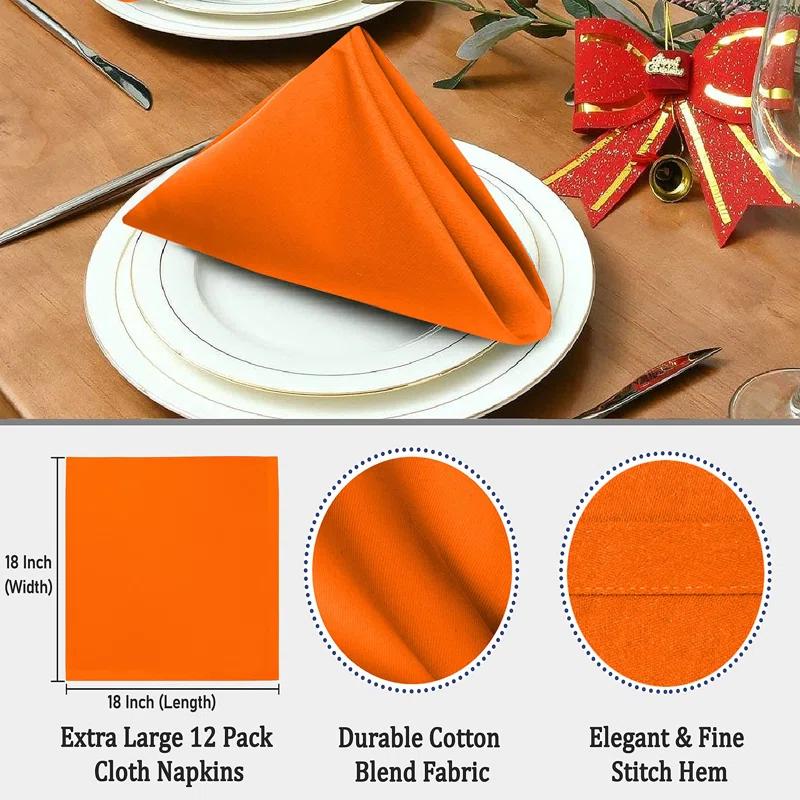 Ruvanti Poly Cotton Enrich Twill Cloth Napkins (Set of 12)