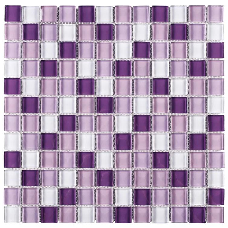 Supreme Tile Glare 11.82 in. x 11.82 in. Squares Glossy Glass Mosaic Tile