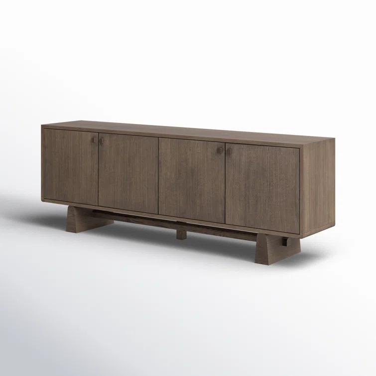 Malmo 94'' Aged Natural Oak Midcentury Sideboard