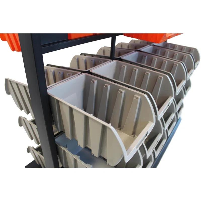 TRINITY Dual-Sided Mobile Bin Rack (35.5 in. W x 48.5 in. H x 19.75 in. D) & Reviews | Wayfair