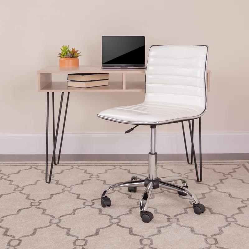 Flash Furniture Low Back Designer Armless Ribbed Swivel Task Office Chair