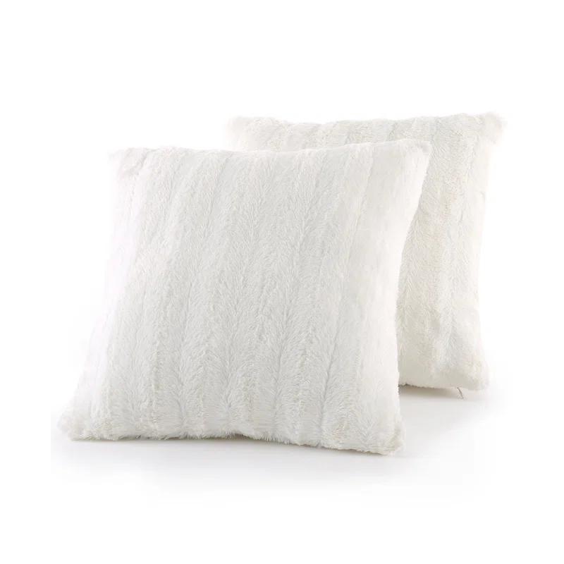 Cheer Collection Faux Fur Throw Pillow (Set of 2)