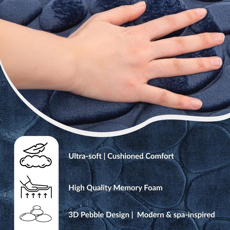 Evideco Pebbles 3D Contour Mat Microfiber Memory Foam 20' x 20"