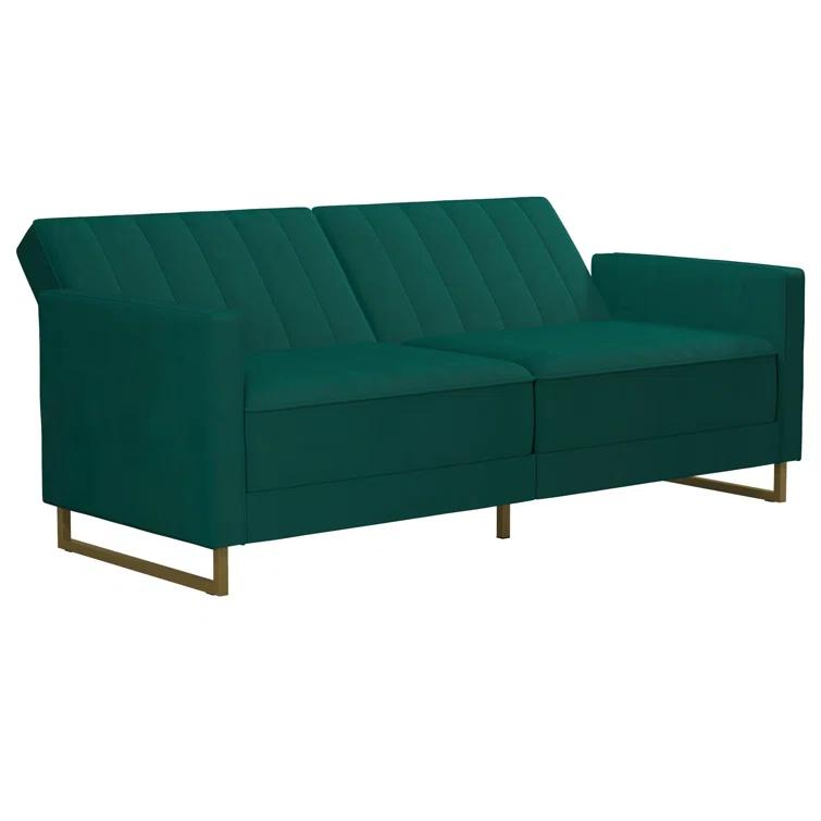 Novogratz Skylar Full / Double 77'' Velvet Tufted Convertible Sofa