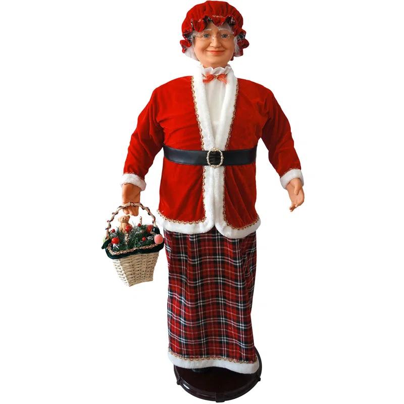 Fraser Hill Farm Life Size 58-in. Dancing Mrs. Claus Animatronic with Basket