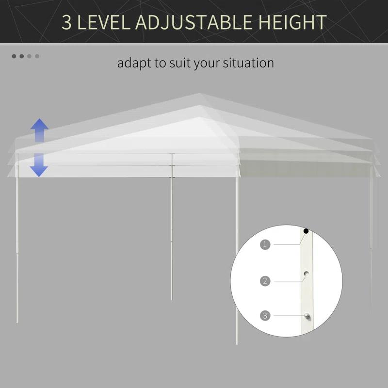 SHANRUGUOJI Outsunny 13' X 13' Pop Up Canopy Tent, Instant Sun Shelter, Tents For Parties, Height Adjustable, With Wheeled Carry Bag For Outdoor, Garden, Patio, Parties