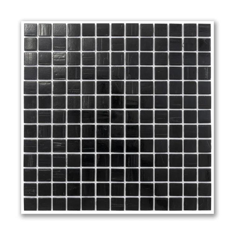 Apollo Tile Celestial 12 in. x 12 in. Glossy Yale Blue Glass Mosaic Wall and Floor Tile (10 sq. ft./case) (10-pack)