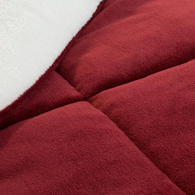Lavish Home Sherpa Bedding Set - Fleece Bedspread with Pillow Shams Comforter Set - Warm, Cozy Bedding