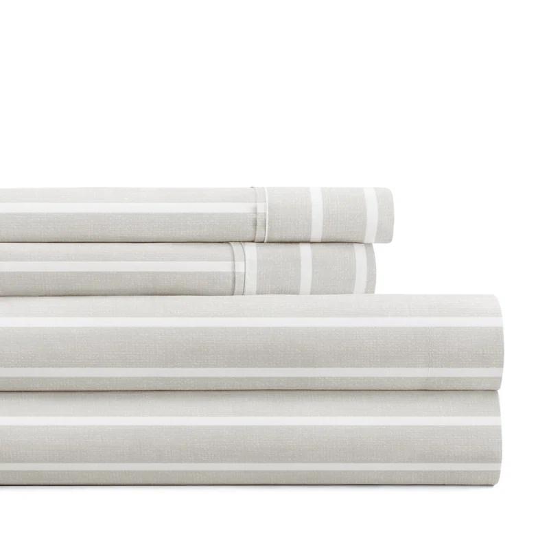 4 Piece Sheet Set Patterned Microfiber Ultra Soft Bedding