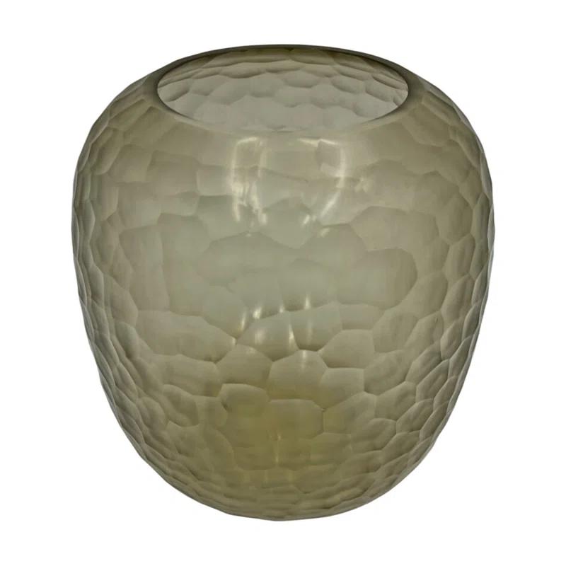 Bergamo Art 10" Decorative Handmade Glass Light Smoke Patterned Vase