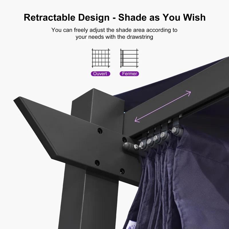 Purple Leaf Purple Leaf 10 Ft. W X 10 Ft. D Aluminium Pergola With Canopy