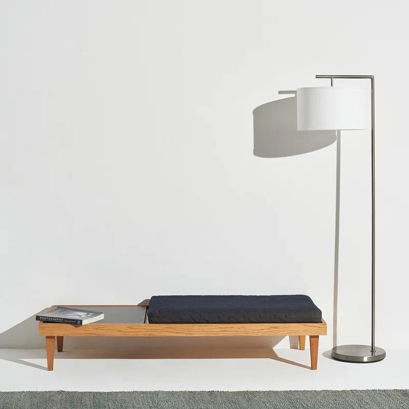 Montage Modern 60 in. Mid-Century Modern LED Floor Lamp with Fabric Drum Shade