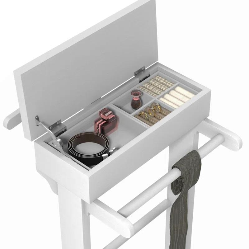 Lark Manor™ Portable Garment Rack Clothes Valet Stand With Storage Organizer Table Entryway Organizer Garment Rack