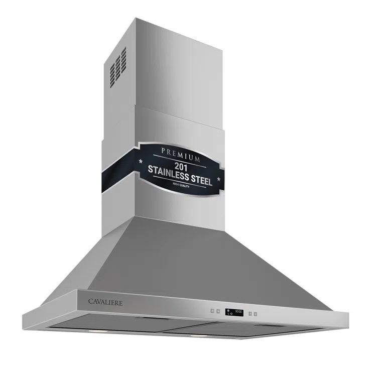 Cavaliere CAVALIERE 30" inch 462 CFM Convertible Digital Wall Mount Range Hood Included Charcoal Filter in Stainless Steel SV218B2-30