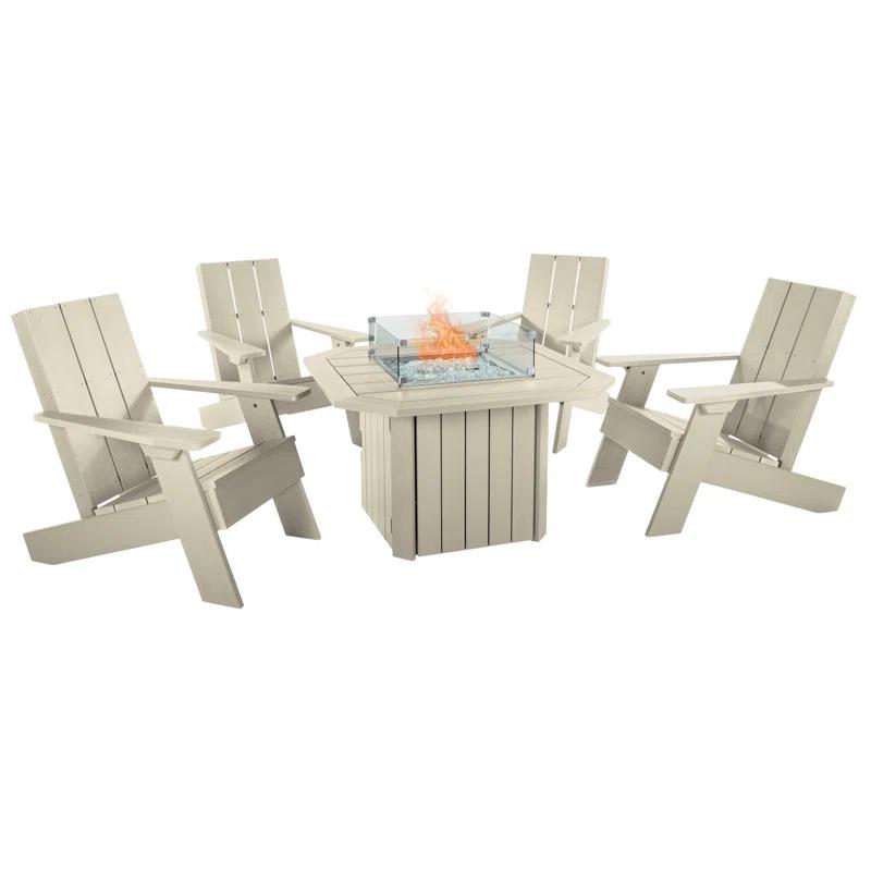 Highwood USA Plastic Adirondack Chair with Table
