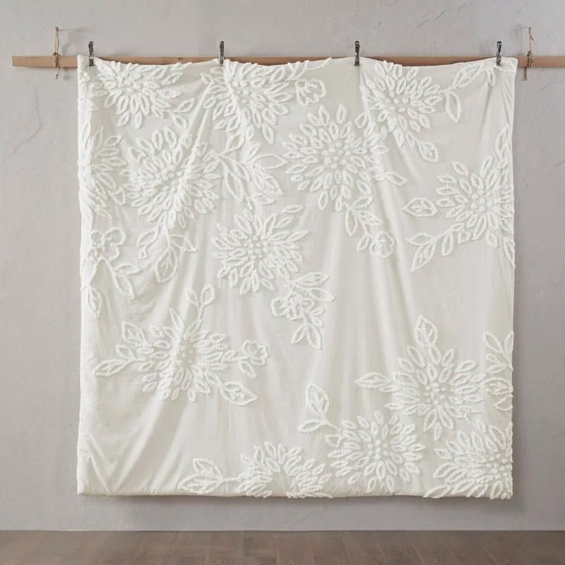 Kelly Clarkson Home Gwyneth 3 Piece Tufted Cotton Chenille Floral Duvet Cover Set