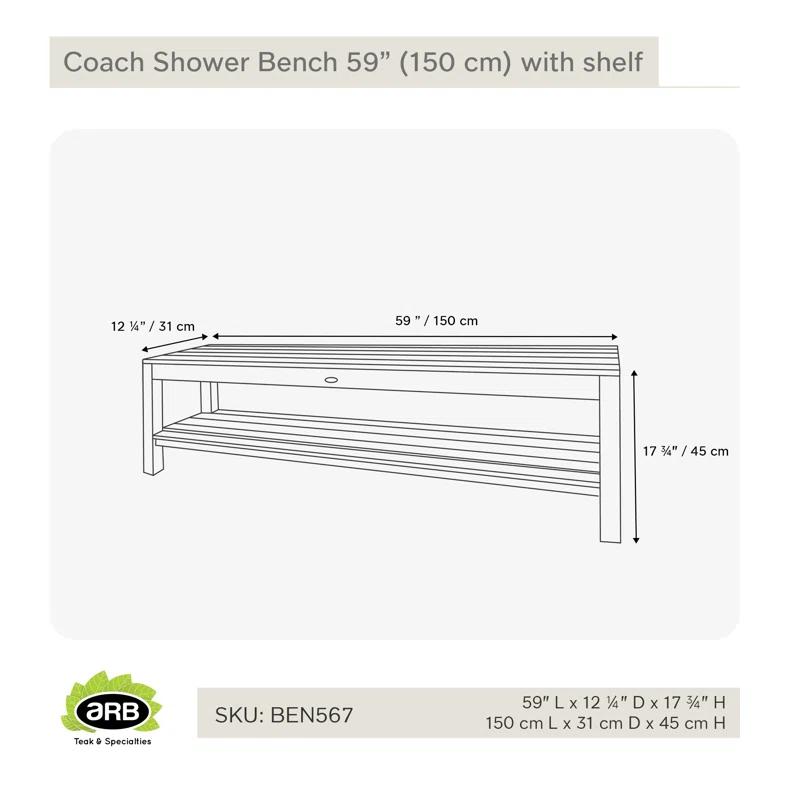 ARB Teak & Specialties Teak Shower Bench