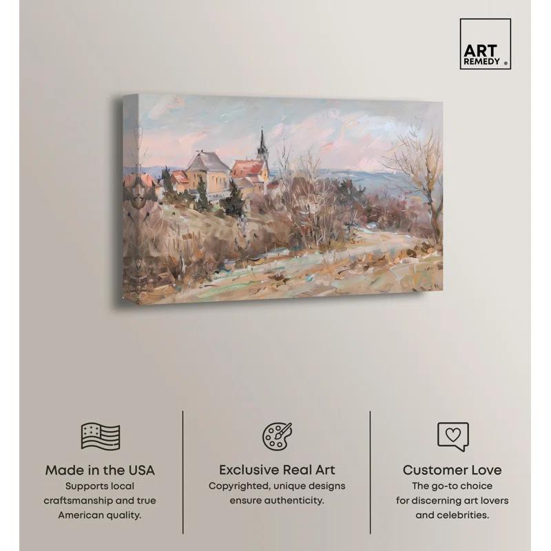 Art Remedy Little Town Canvas Classic Landscape Art by Art Remedy
