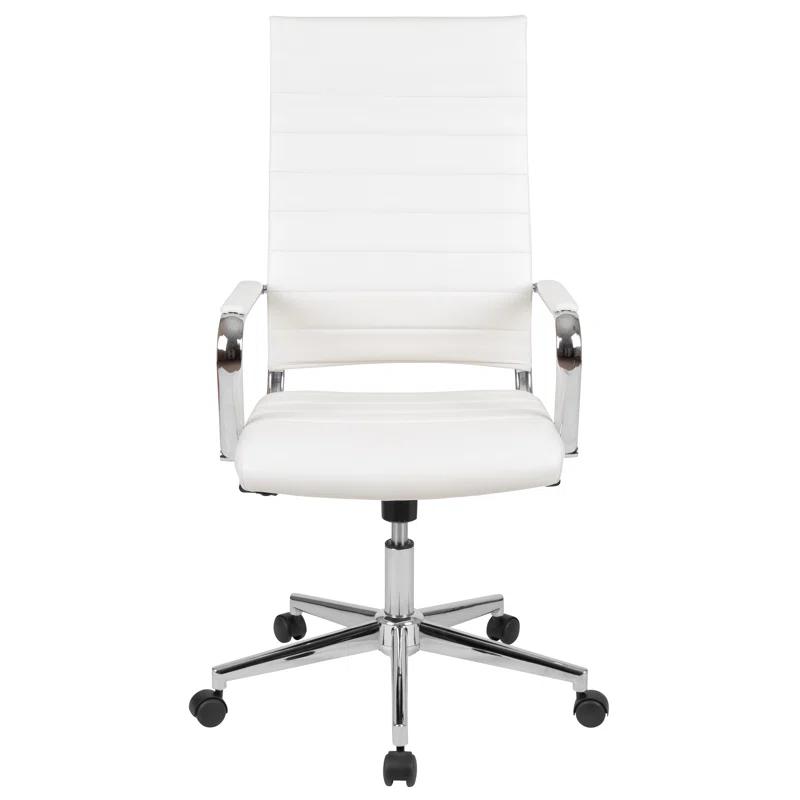 Flash Furniture Mid-Back Armless LeatherSoft Ribbed Executive Swivel Office Chair