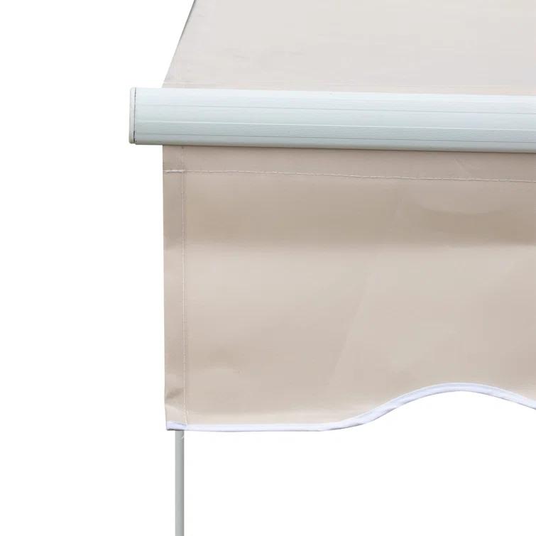Outsunny Outsunny 2'' Polyester Beige Cover Retractable Patio Awning