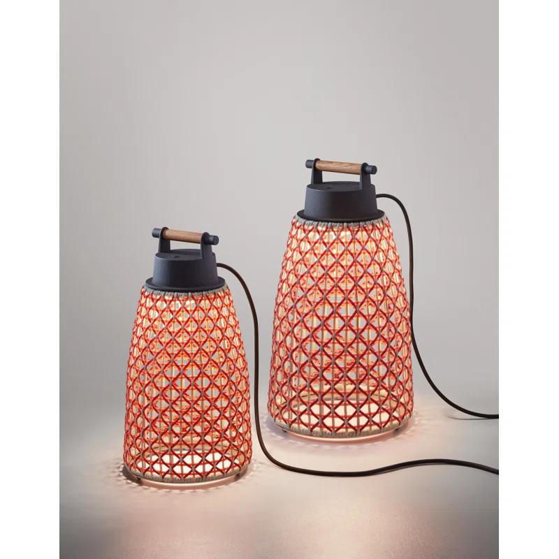 Graphite Brown and Red Cordless Adjustable Outdoor LED Table Lamp