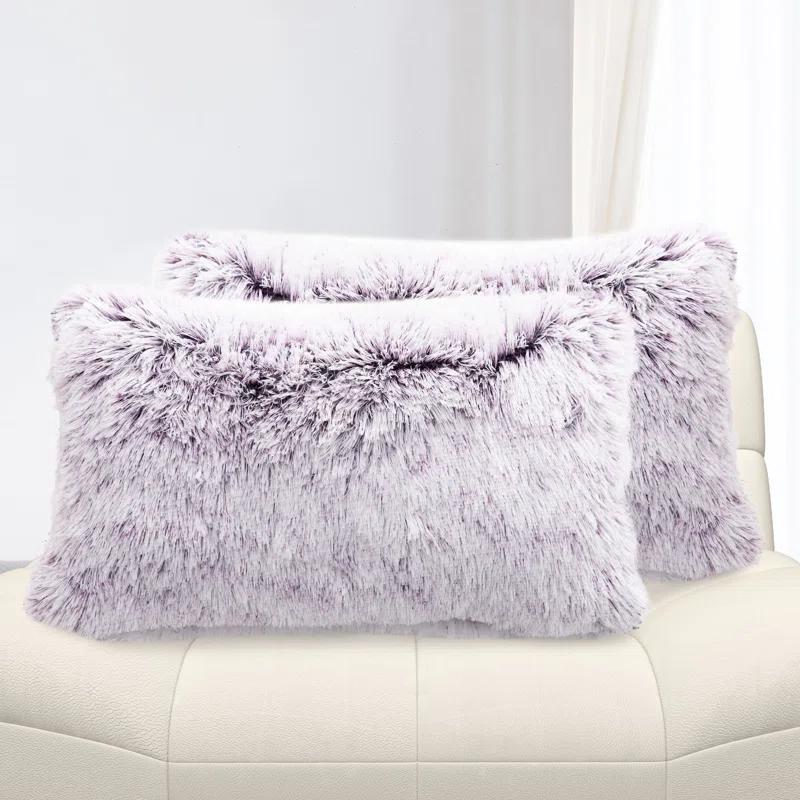 Cheer Collection Cheer Collection Faux Fur Throw Pillow (Set of 2)