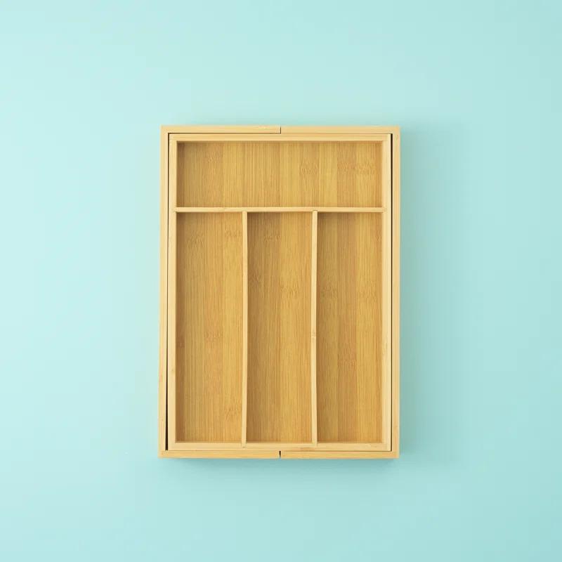 JoyJolt JoyJolt Bamboo Expandable Flatware Drawer Organizer for Kitchen Utensils