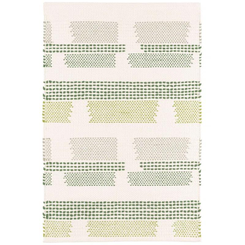 Dash and Albert Rugs Kit Kemp x Annie Selke Tread Lightly Green Handwoven Cotton Rug