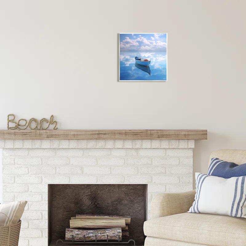 Stupell Industries Bb-420-Wood " Lone Boat On Cloudy Sea " by RB