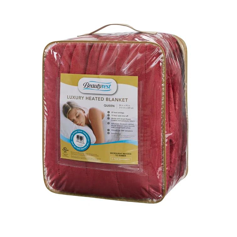 Beautyrest Beautyrest Heated Oversized Microlight to Berber Blanket