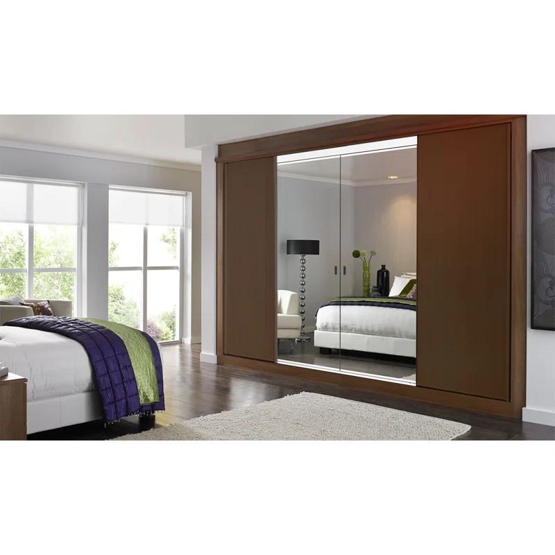 80'' Solid + Manufactured Wood Mirrored Sliding Closet Doors