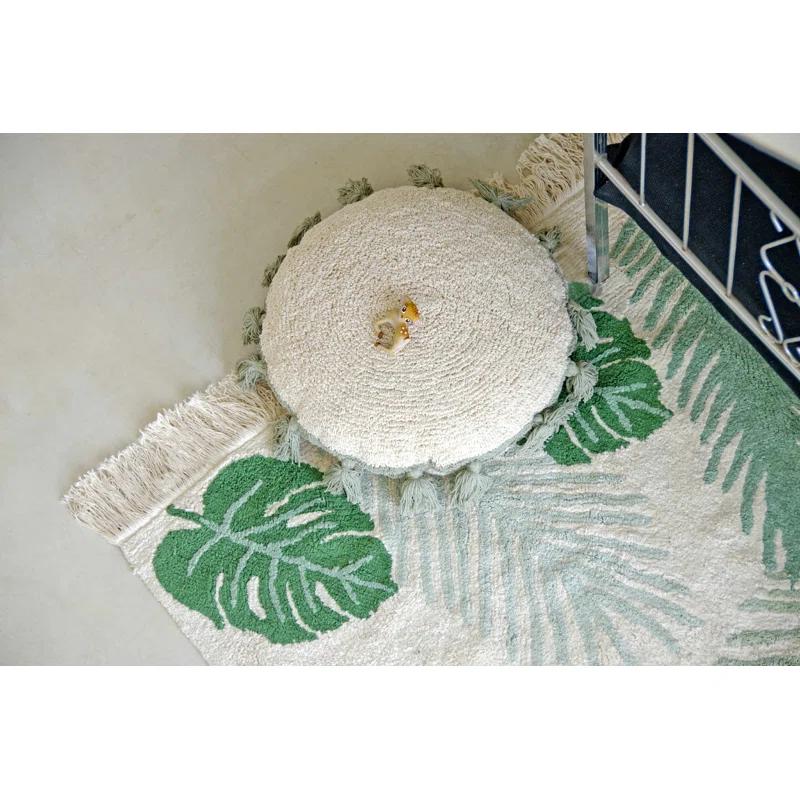 Lorena Canals Circle Tassels Cotton Blend Reversible Throw Pillow