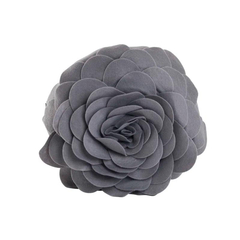 Saro Felt Collection Appliqued Felt Throw Pillow