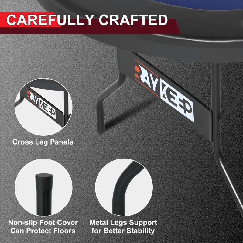 RayChee Poker Table 84'' 10-Player Foldable Poker Table, Portable Casino Leisure Texas Holdem Table with Padded Rails and Cup Holders