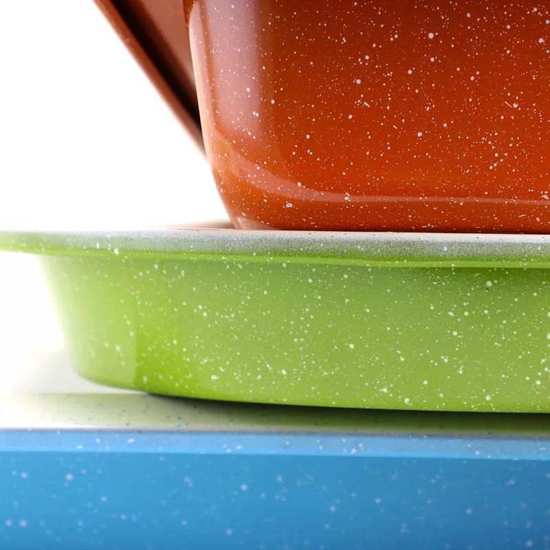 Vibrant Ceramic Non-Stick 3-Piece Bakeware Set