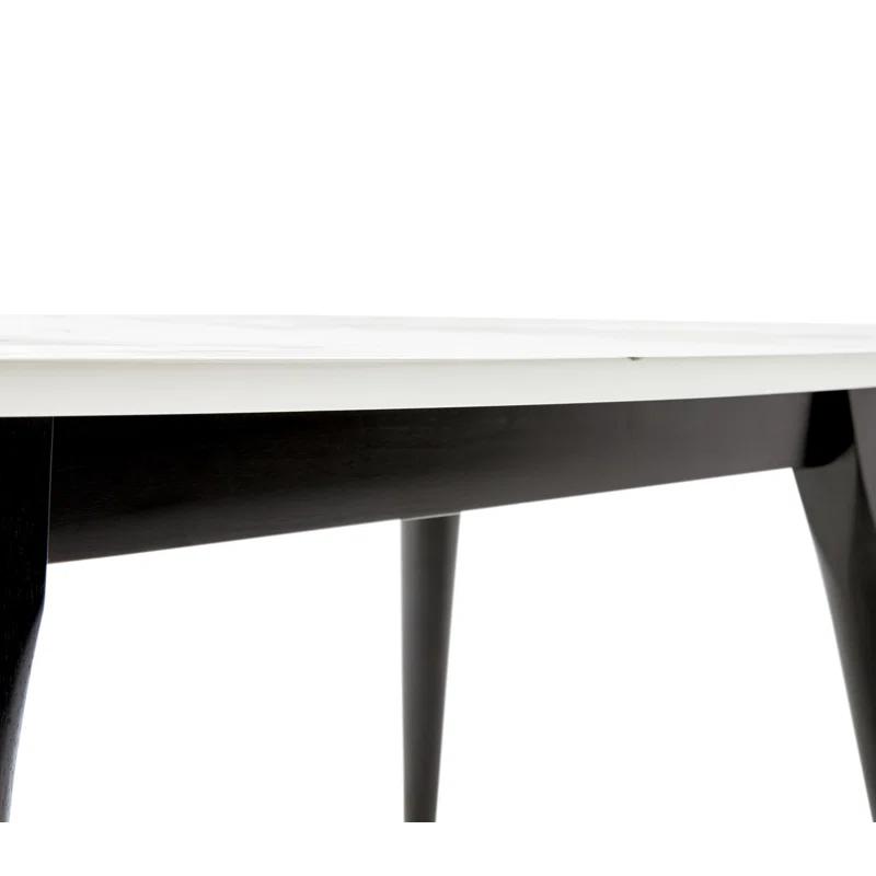 Elle Decor Clemintine Elle Decor Mid-Century Modern Oval Coffee Table with Brass Accents