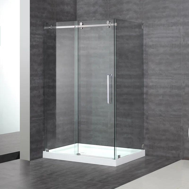 Moselle 44" x 77.5" Rectangular Sliding Shower Enclosure with Base