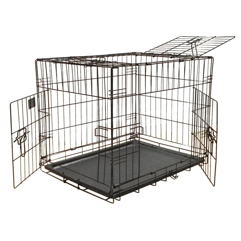 Go Pet Club Metal Collapsible Pet Crate with 3 Doors