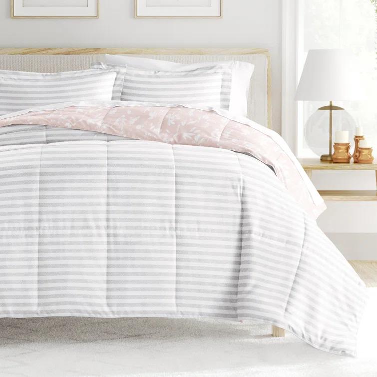 Becky Cameron Down Alternative Pressed Flowers Reversible Comforter Set