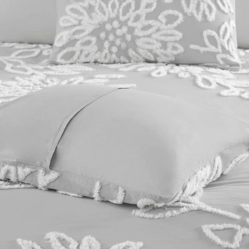 Kelly Clarkson Home Gwyneth 3 Piece Tufted Cotton Chenille Floral Duvet Cover Set