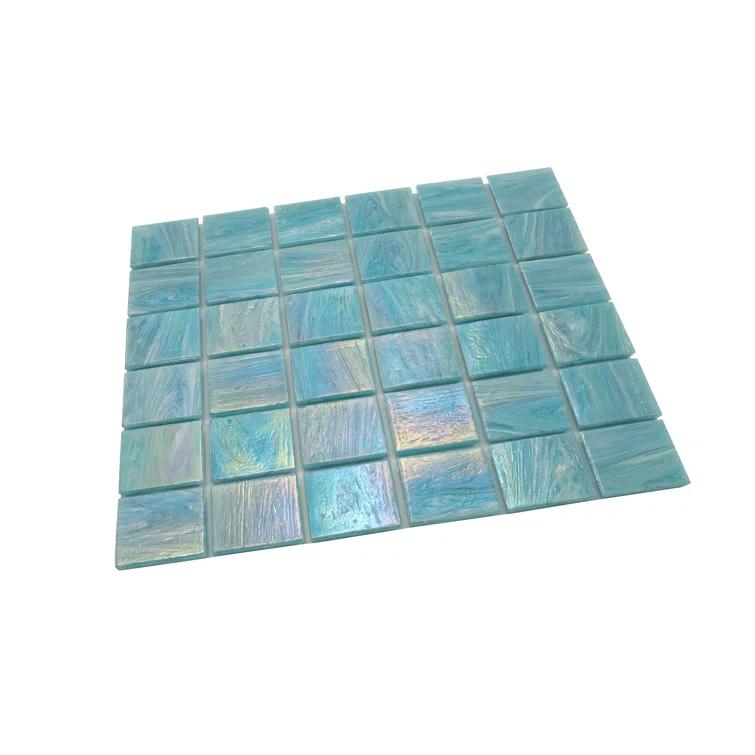 Apollo Tile Celestial 12 in. x 12 in. Glossy Yale Blue Glass Mosaic Wall and Floor Tile (10 sq. ft./case) (10-pack)
