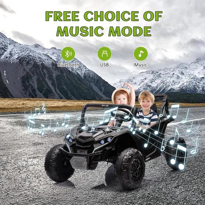 Ancheer 24V 7AH Real 2 Seater Ride On Toys For Big Kids W/ 20" Large Seat, Ride On UTV W/Remote Control, Bluetooth, 2X200W Powerful Motors, MP3, Lights, 4.5 Mph Max Speed, Power Car Wheels