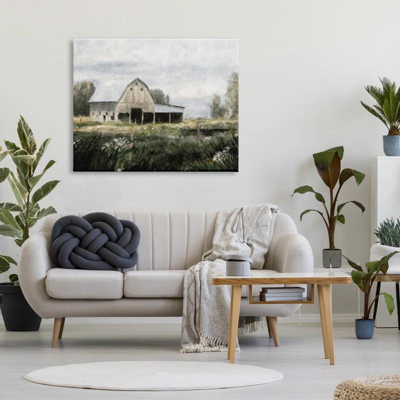 Stupell Industries Aw-141-Canvas " Country Farmhouse Barn Meadow " by Nina Blue Painting Print