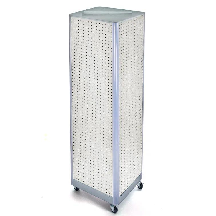 Azar Displays Four-Sided Pegboard Tower Floor Display on Wheeled Base. Panel Size: 16"W x 64.25"H
