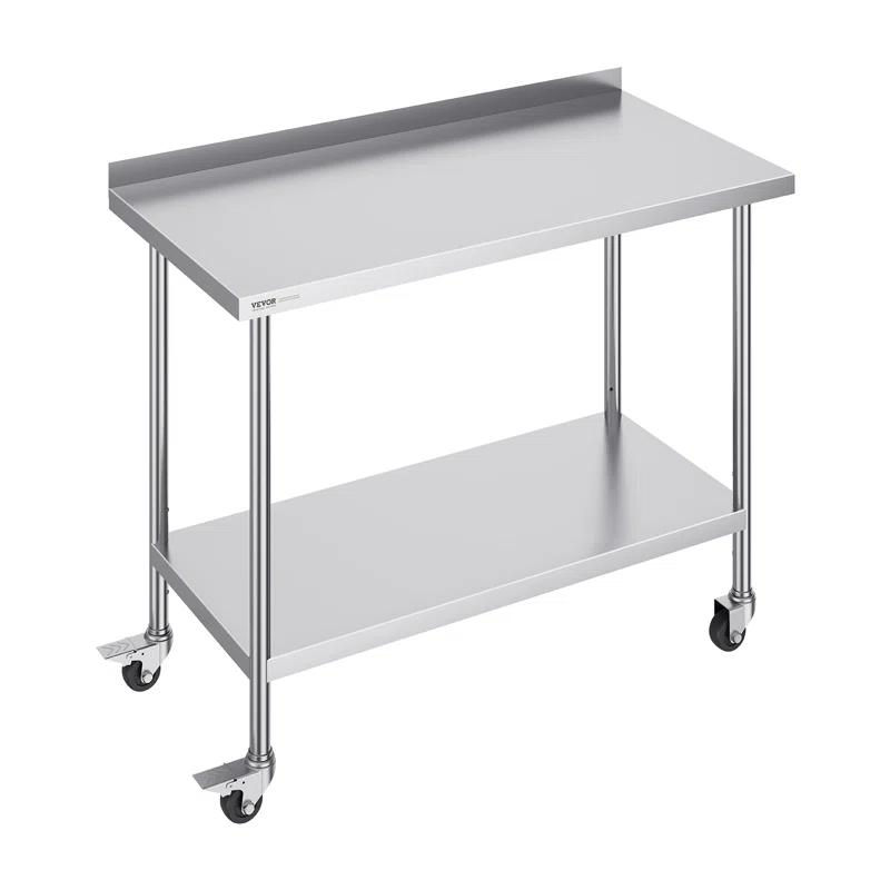 VEVOR VEVOR Stainless Steel 24'' W x 40'' H Adjustable Portable Work Table