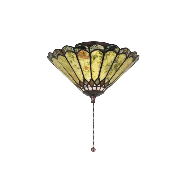 Meyda Tiffany 71007 Carousel 3 Light 12" Wide Semi-Flush Ceiling Fixture - MultiColor